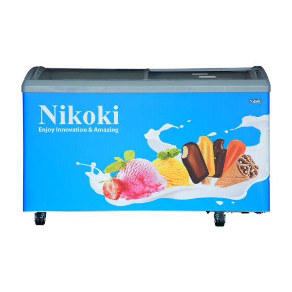 Nikoki showcase freezer with colorful look